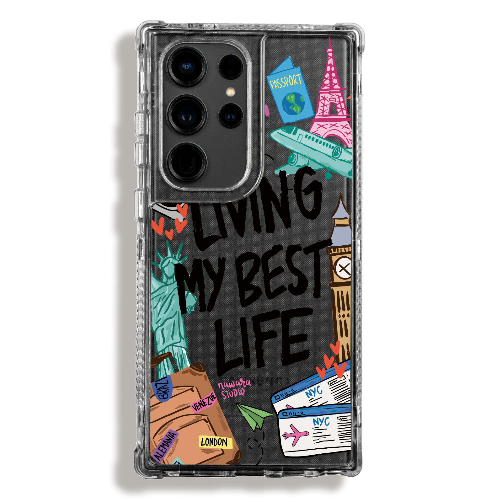 SM00000012 Case 360 Transparente Para Samsung Travel Life - Image 1